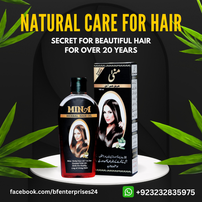 100% Organic Mina Herbal Hair Oil | Hair Growth | Anti-Dandruff | Stress Relief